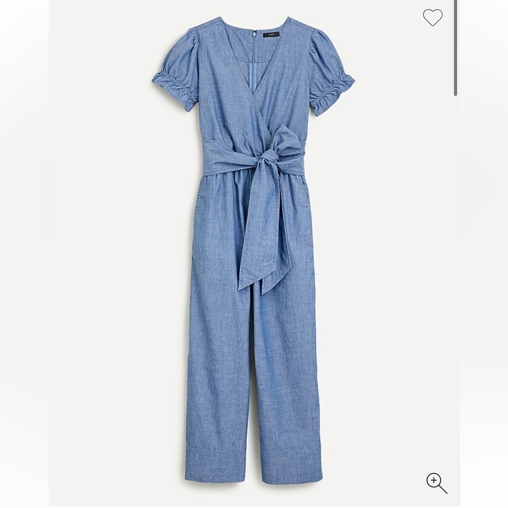 NWT J.Crew Ruffle Chambray Jumpsuit - Women’s Size 8